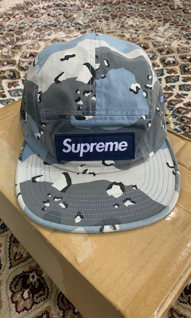 Pre-owned Supreme Military Camp Cap (ss20) Blue Chocolate Chip
