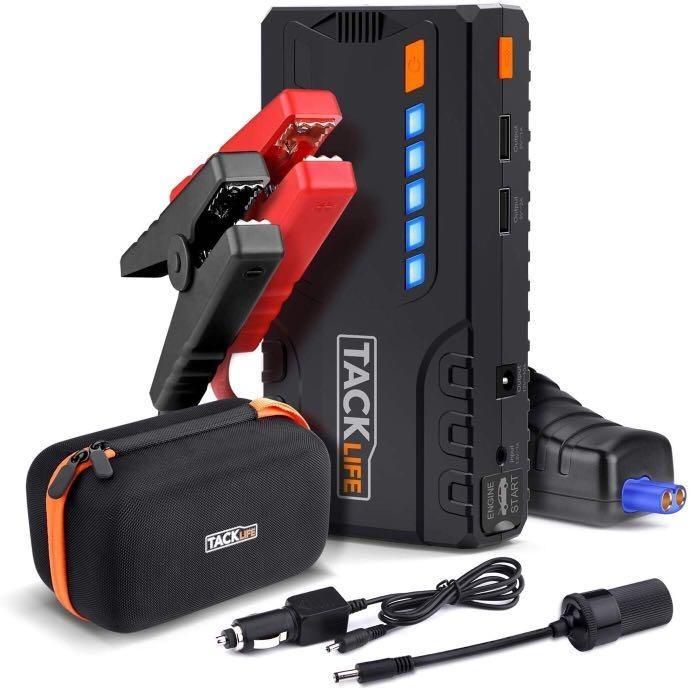 TACKLIFE T6 Car Jump Starter 600A Peak 16500mAh 12V Auto Battery Jumper with Quick charge Booster up to 6.2l gas 5.0l diesel Portable Power