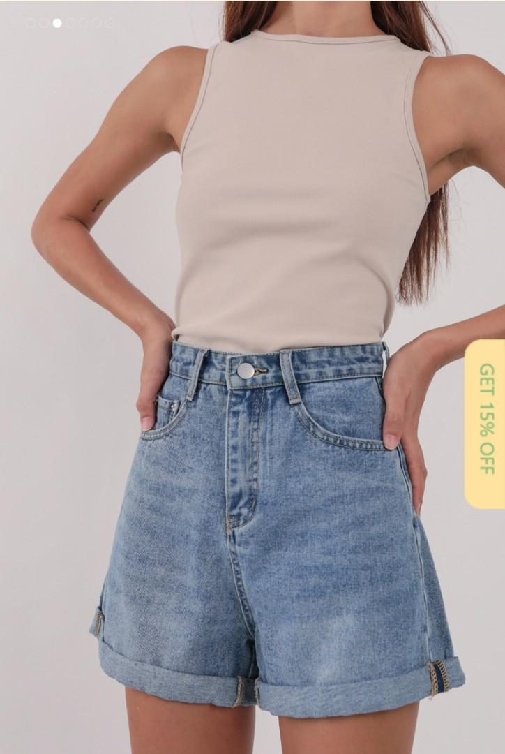 The Tinsel Rack Ttr Everyday Denim Shorts Vintage Wash Women S Fashion Bottoms Shorts On Carousell