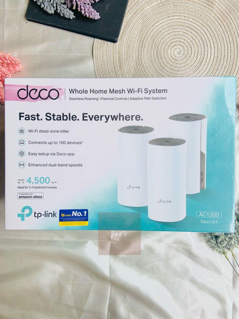 Tp-Link Deco S4 AC1200 (2-pack) Whole Home Mesh WiFi System with 3,800  sq.ft Coverage, and 1167 Mbps Speed