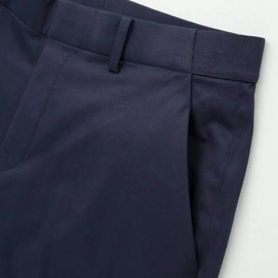 Uniqlo satin EZY ankle pants in navy, Women's Fashion, Bottoms, Other ...