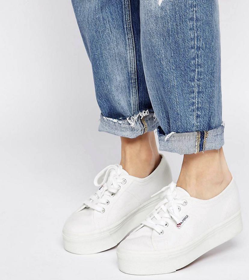 WORN TO TRY SUPERGA 2790 FLATFORM TRAINERS SNEAKERS Women s
