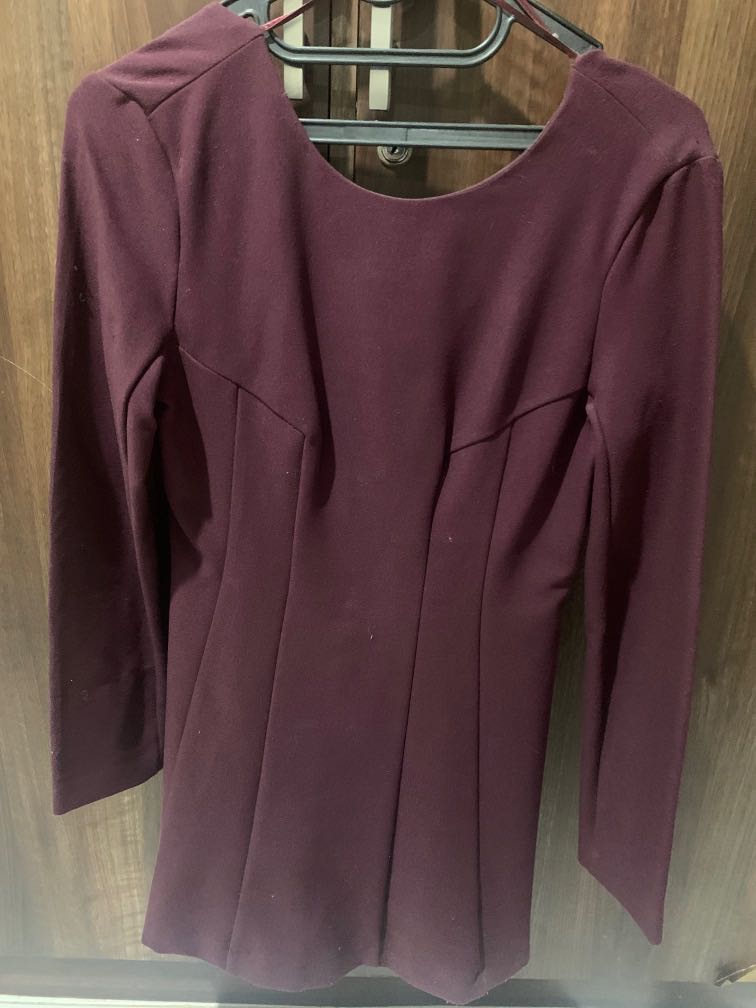 Zara Jumpsuit Purple size M, Fesyen 