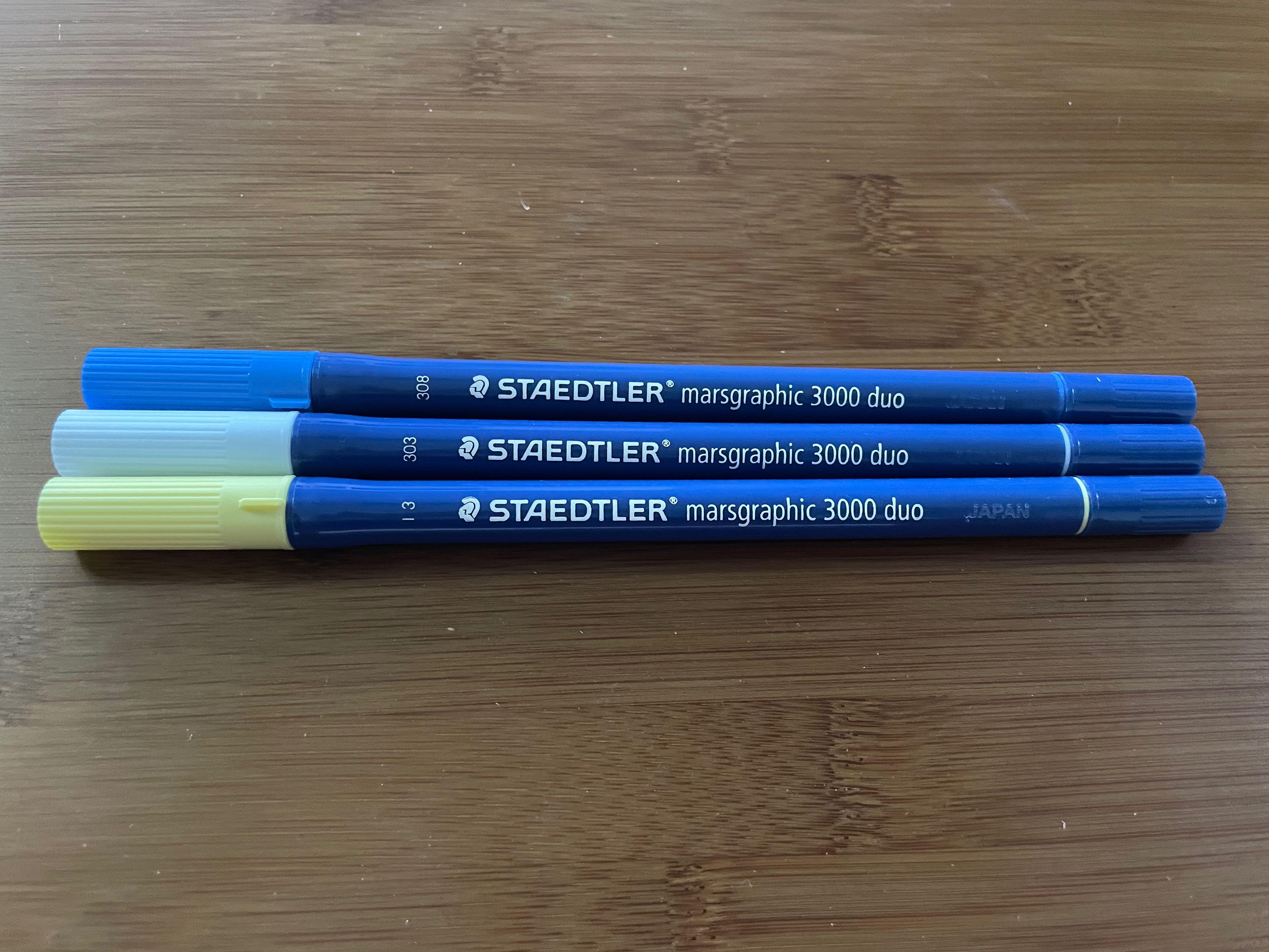 施德樓3000系列美術水性麥克筆 施德樓3000美術水性麥克筆 Staedtler Mars Graphic 3000 Duo, 興趣及遊戲