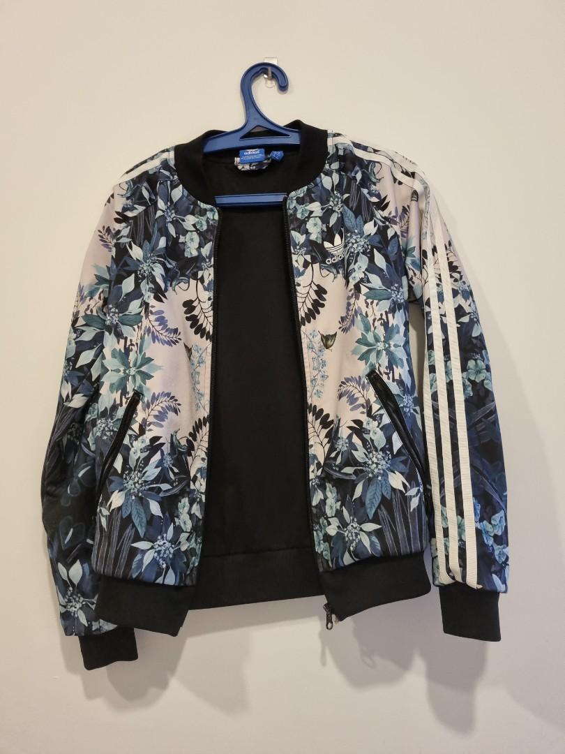 Adidas blue outlet floral jacket