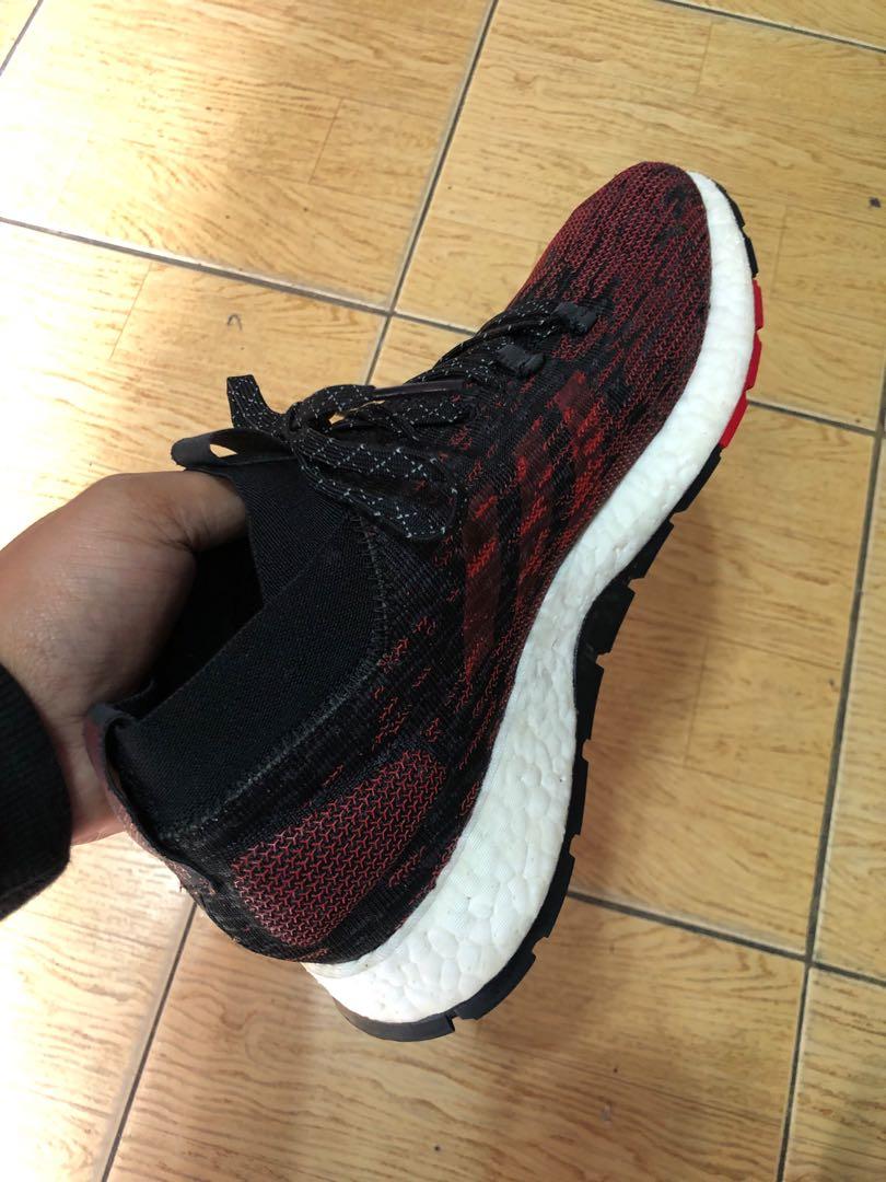 Adidas PureBoost RBL Black Scarlet Running Shoes 9.5 US Men s