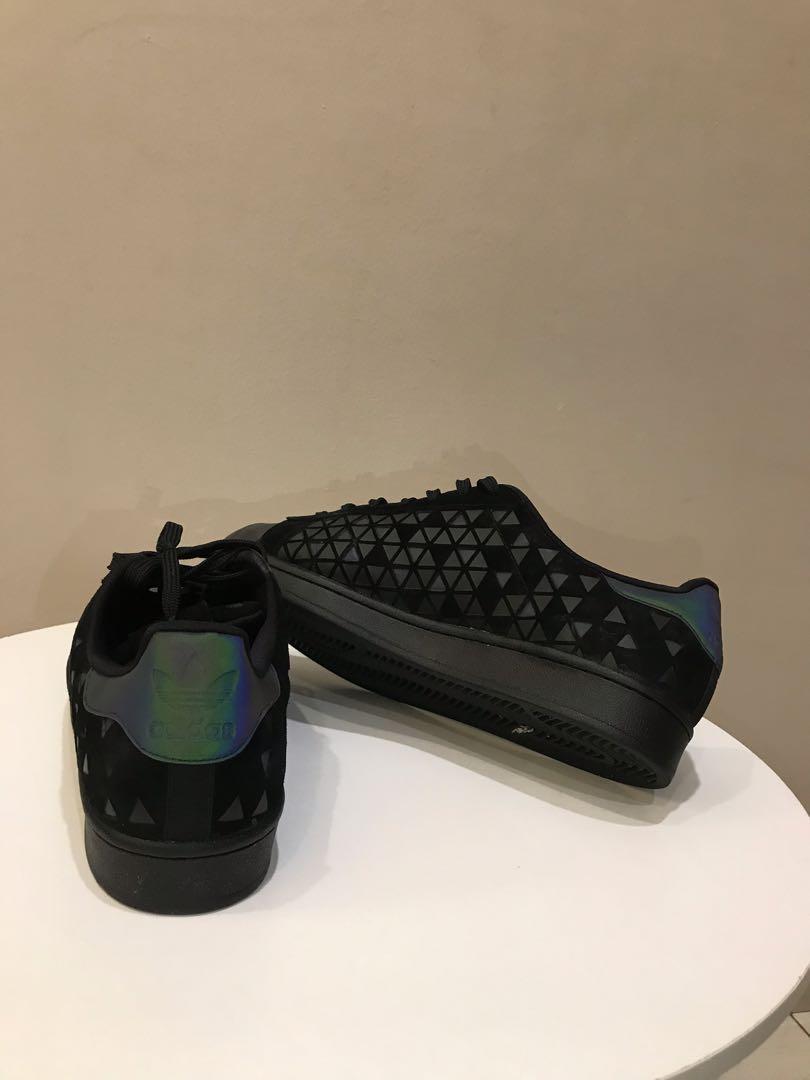Adidas original superstar black shop xeno 3m reflective snakeskin
