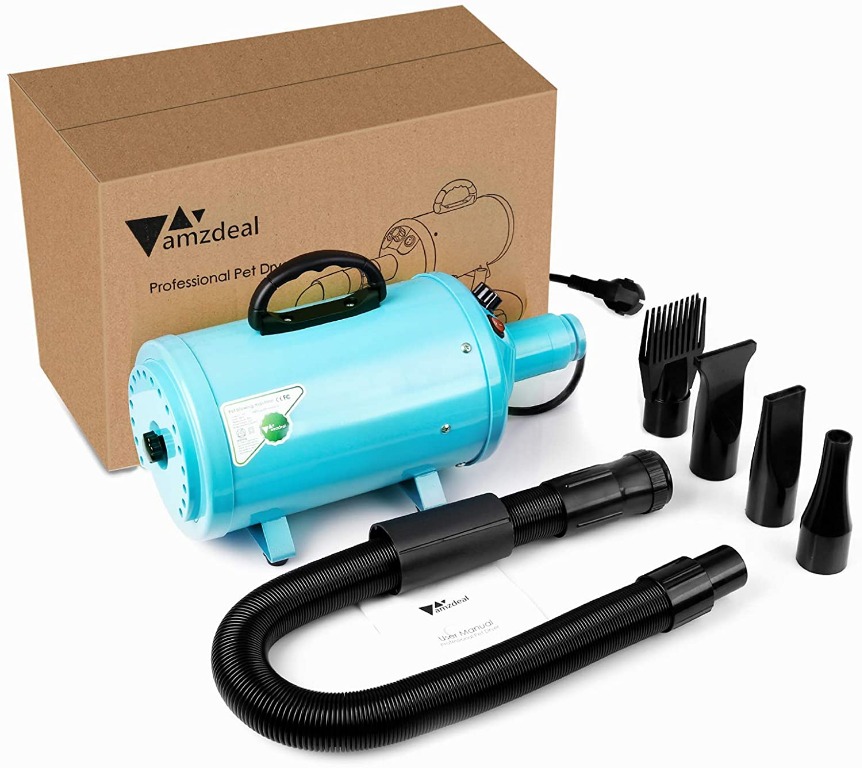 amzdeal Dog Dryers 3.8HP/2800W Stepless Adjustable Speed Dog Hair Dryer