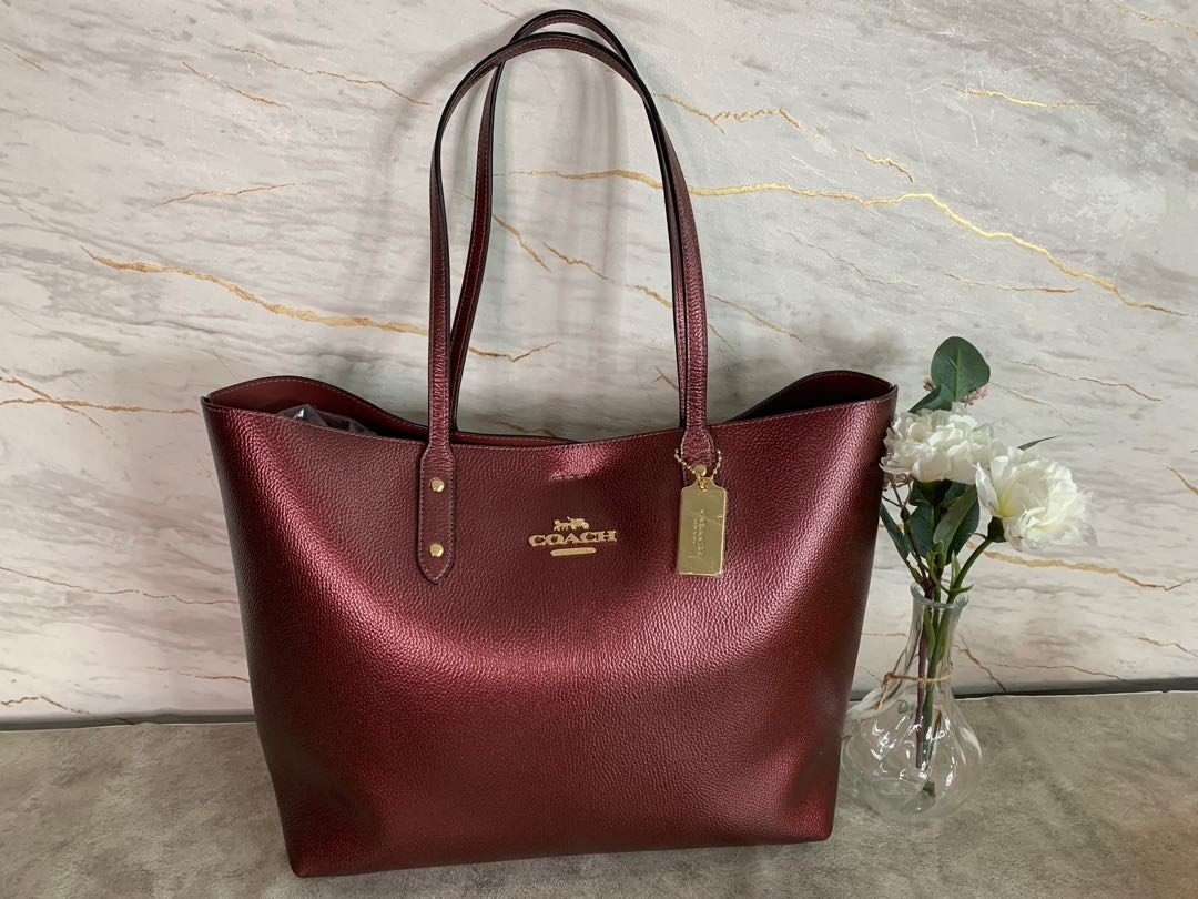 Coach metallic wine purse Clearance