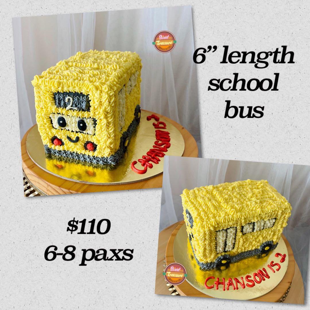 Baby animals toy yellow bus cake/ wheel on the bus cake / baby bum star