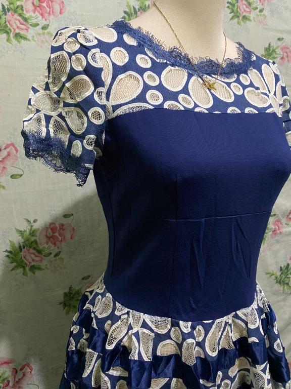Blue Korean Dress - 002 - Small (Category: Dresses) located in Santa Rosa. Submitted by blk62 (Listing ID 1107152299, Image 3). Description: Pre-loved / New Korean Dress Bale 2021 = Small = Length: 37 inches = Shoulders to Waist - 15-16 inches = Shoulder length: 14 inches = Stretcheable yung sa waist part = Waist: 26-28 inches = Flaw: None = Zipper at the back = PHP 60 x Accessory not included Shopee account: BLK62 Please send me a message if you