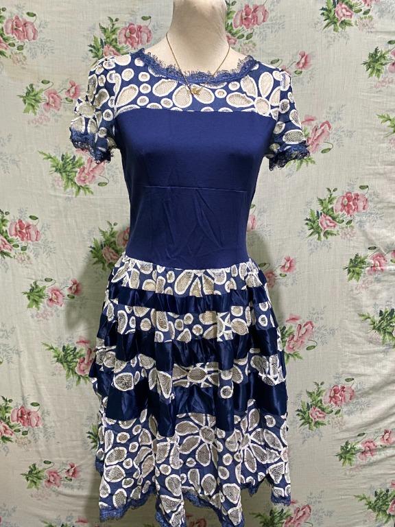 Blue Korean Dress - 002 - Small (Category: Dresses) located in Santa Rosa. Submitted by blk62 (Listing ID 1107152299, Image 1). Description: Pre-loved / New Korean Dress Bale 2021 = Small = Length: 37 inches = Shoulders to Waist - 15-16 inches = Shoulder length: 14 inches = Stretcheable yung sa waist part = Waist: 26-28 inches = Flaw: None = Zipper at the back = PHP 60 x Accessory not included Shopee account: BLK62 Please send me a message if you