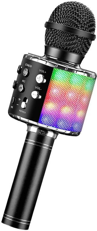 BlueFire 4 in 1 Karaoke Wireless Microphone with LED Lights, Portable  Microphone for Kids, Great Gifts Toys for Kids, Girls, Boys and Adults  (Black)