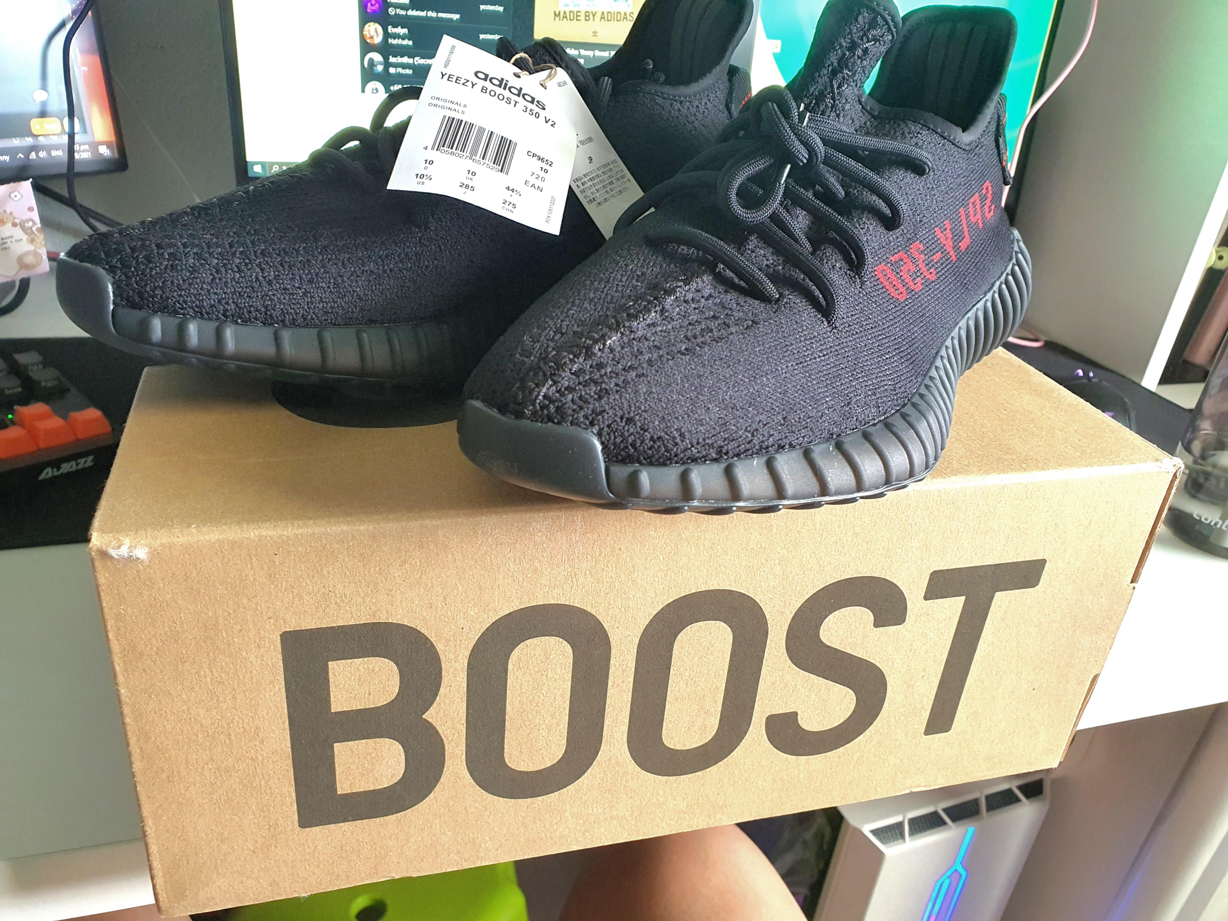 BN] Adidas Yeezy Boost 350 V2 (Black Red), Men's Fashion, Footwear ...