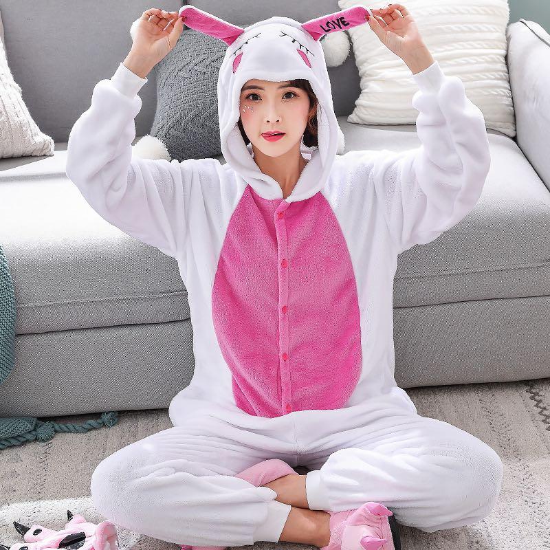 Pink bunny onesie discount adult