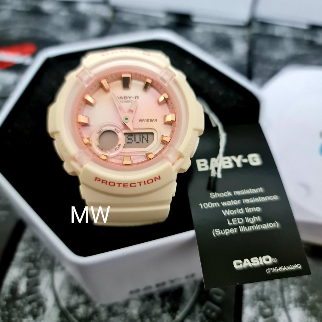 Casio baby g ladies teen girls women pink peach watch bga280 bga-280  bga-280-4a2 original brand new, Women's Fashion, Watches  Accessories,  Watches on Carousell