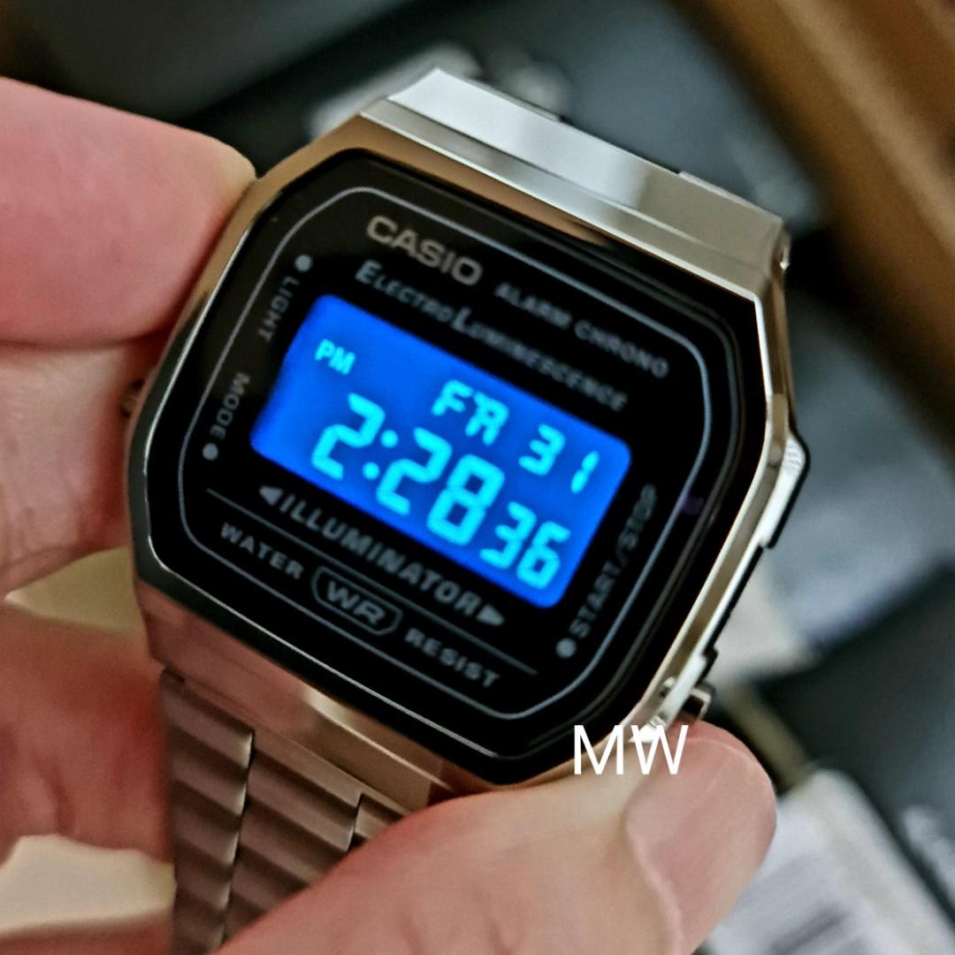 Casio black discount stainless steel watch