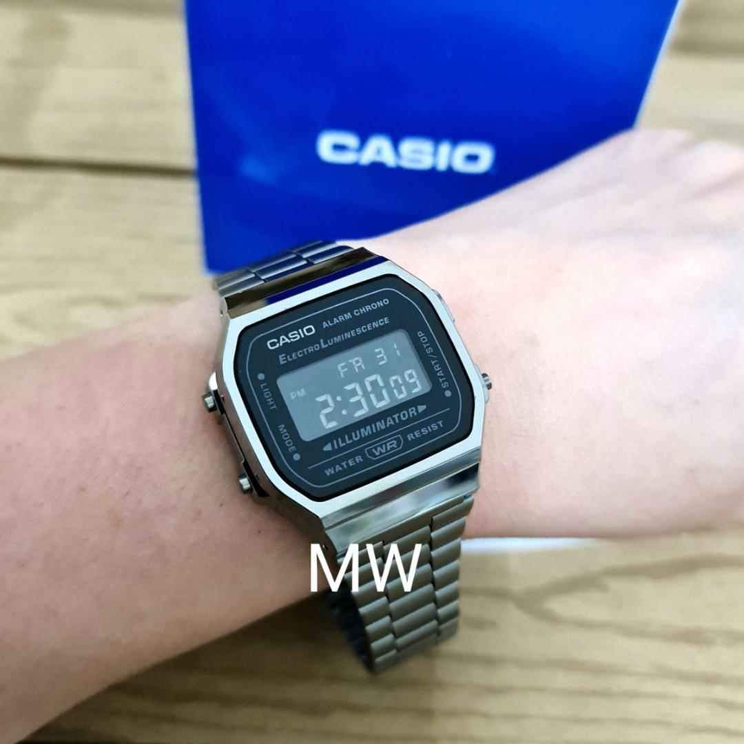  Casio Collection Unisex Adults Watch A168WG, Black, Standard  Size, Bracelet (A168WEGB-1BDF) : CASIO: Clothing, Shoes & Jewelry