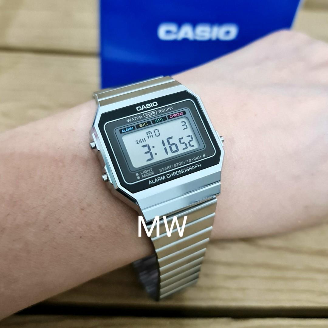 Casio silver digital unisex men's ladies stainless steel watch a700 a-700 a- 700w-1a original brand new, Luxury, Watches on Carousell