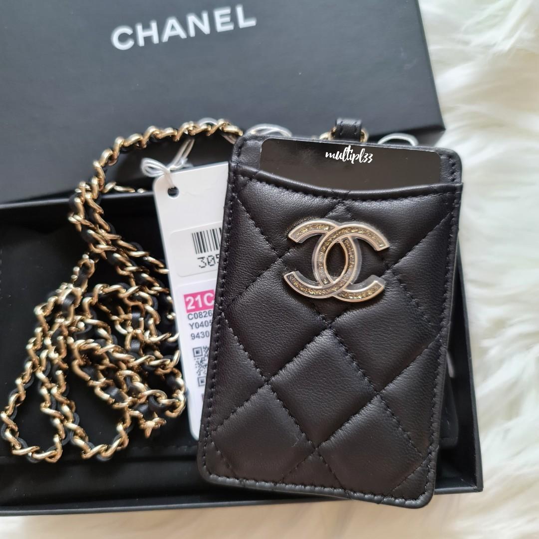 chanel credit card holder with zipper