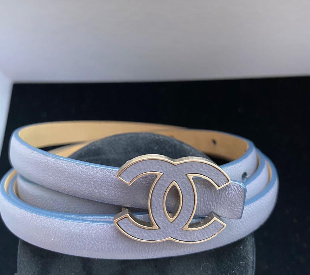 Chanel lavender leather CC logo belt Women s Fashion Watches Accessories Belts on Carousell