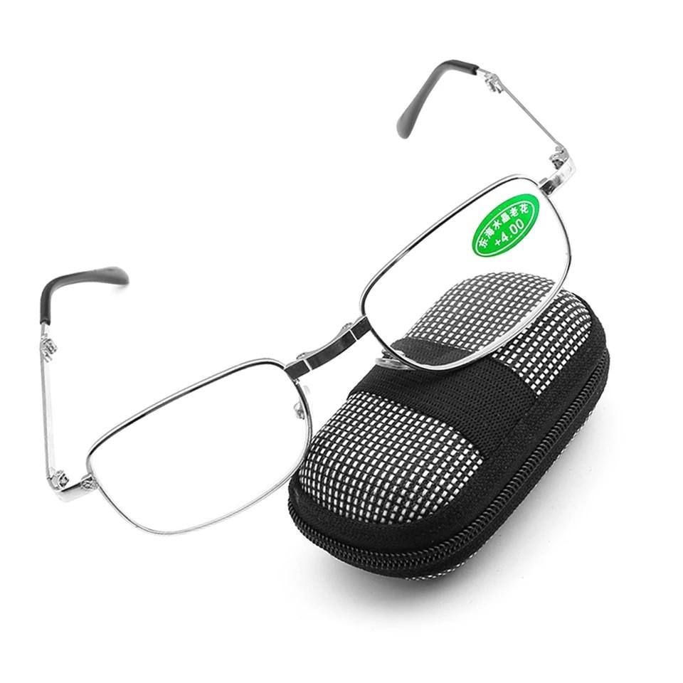 Folding reading glasses with belt clip case outlet