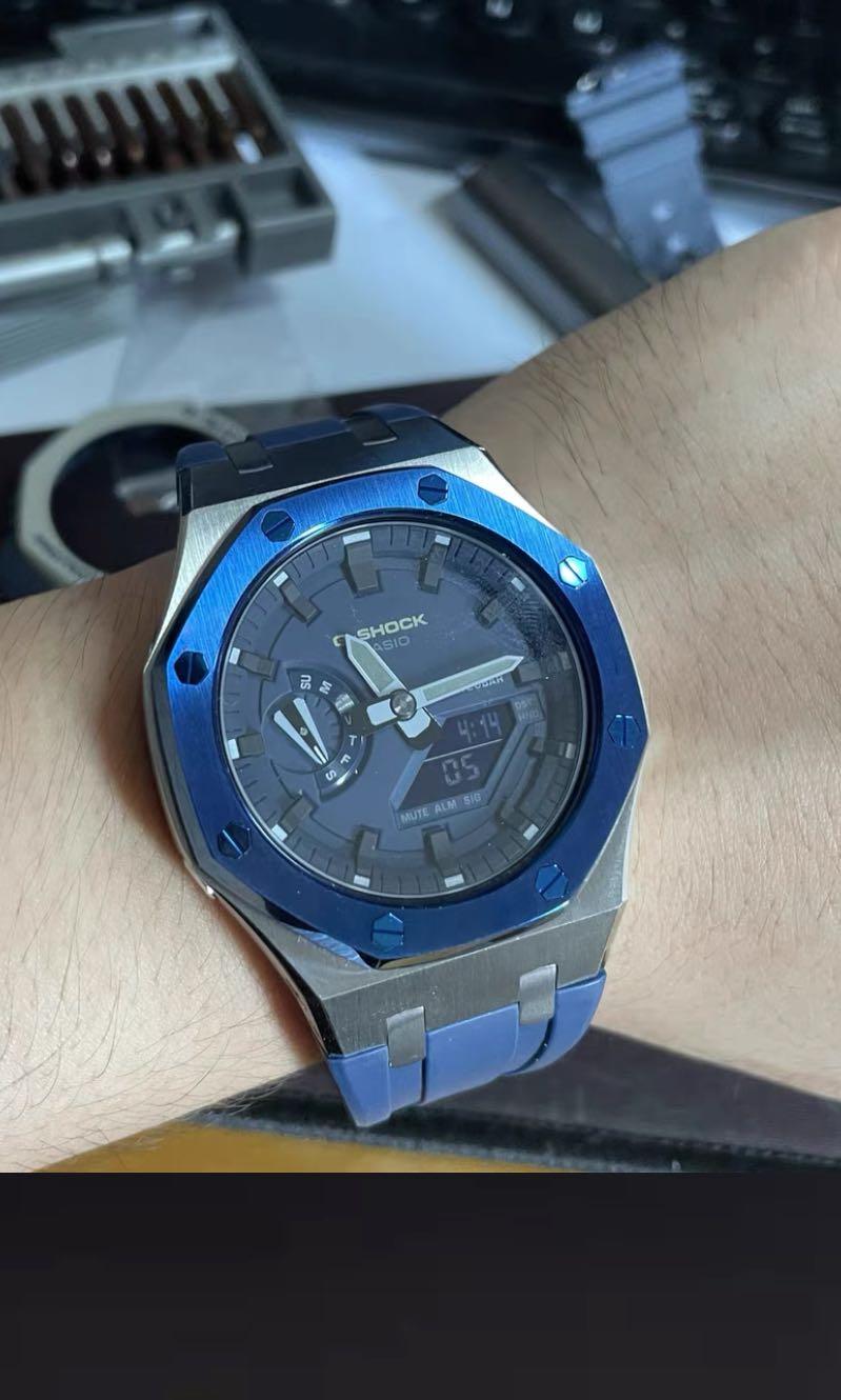 G Shock blue smurf ga2100 ga2100 mod casioak Men s Fashion Watches Accessories Watches on Carousell