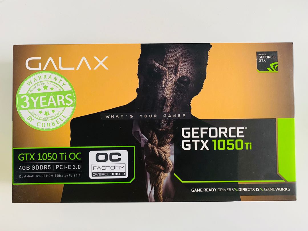 GALAX GeForce Gaming Graphics Card GPU GTX 1050 ti OC 4gb VRAM