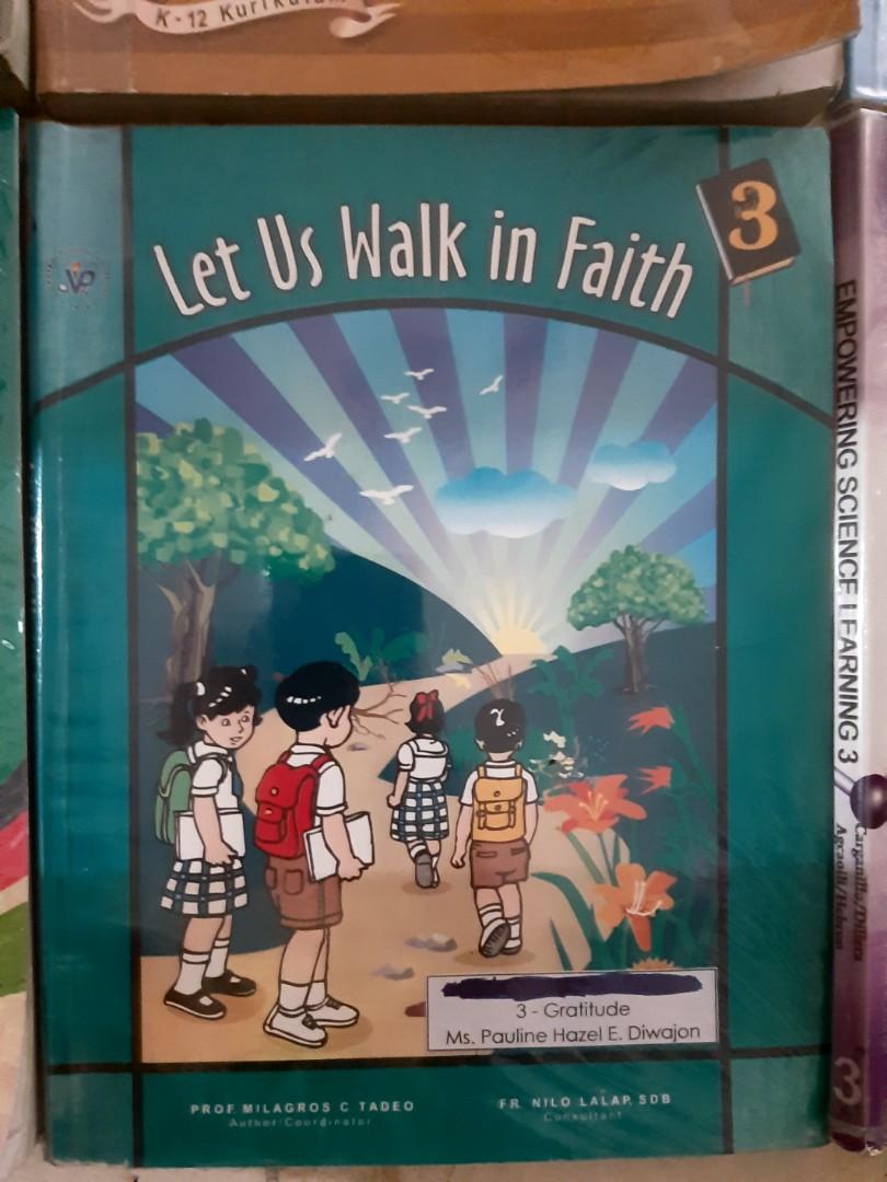 Grade 3 Books (Category: Textbooks) located in Pasig City. Submitted by sharkygurl (Listing ID 1107121852, Image 3). Description: Condition: most books with pencil answers and ballpen checkmarks // good for reference PLP 100 Inang Wika 200 MOOG 200 Grammar Essentials 150 Let Us Walk In Faith 200 Empowering Science 150 Bagong Lakbay 200 Level Up with Math 100.