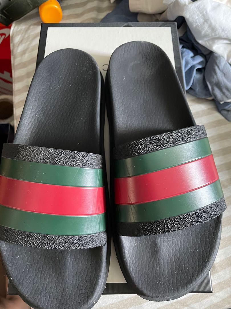 Gucci web rubber sale slide