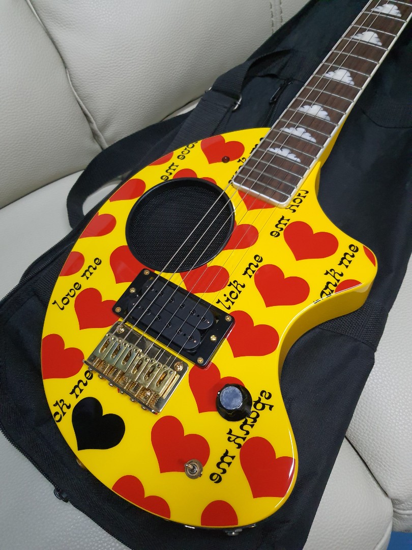 Hide yellow store heart guitar