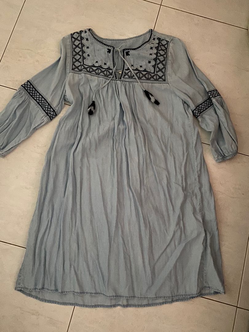 H M Embroidered Dress Women S Fashion Dresses Sets Dresses On Carousell
