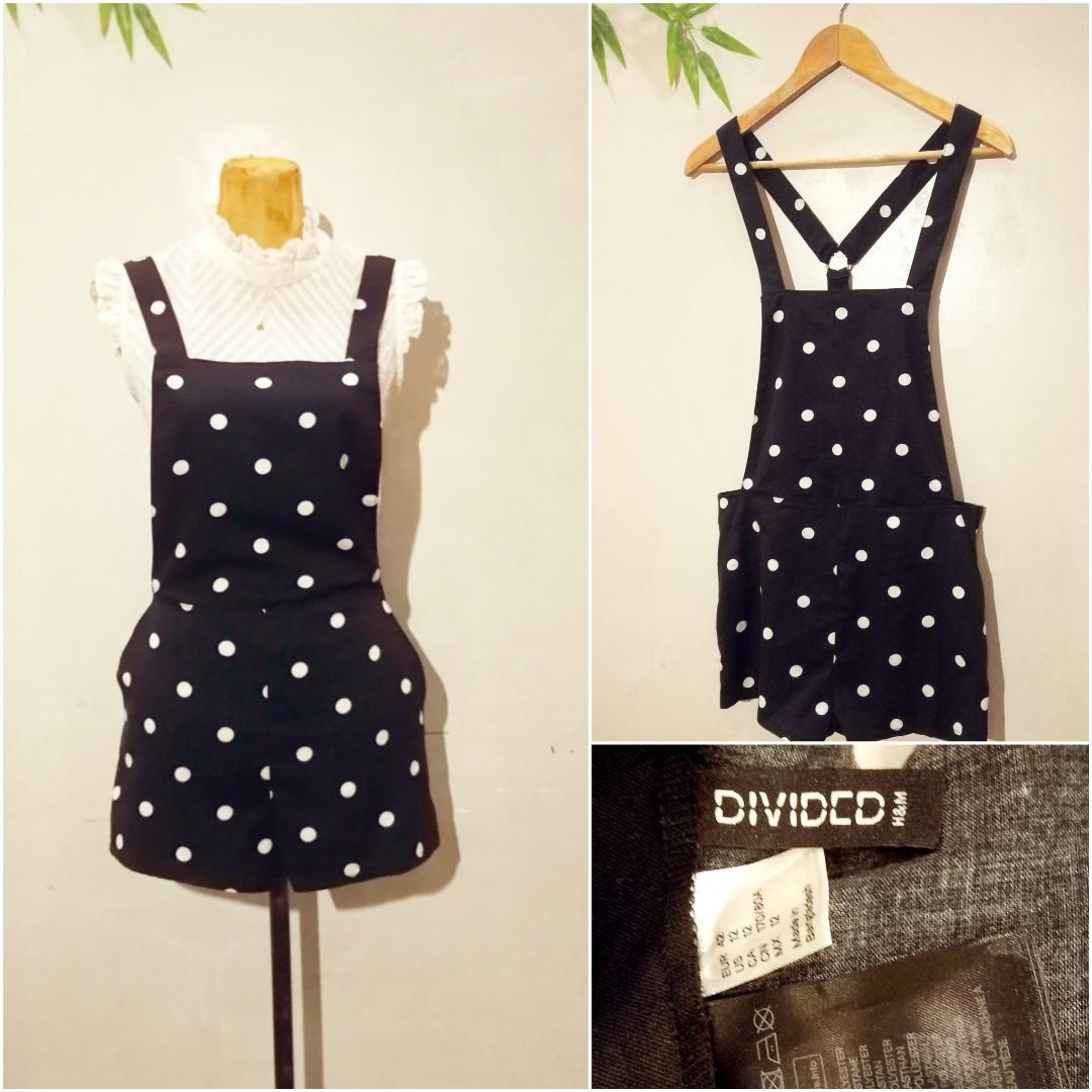 H M Polka Jumper Shorts Women S Fashion Dresses Sets Jumpsuits On Carousell