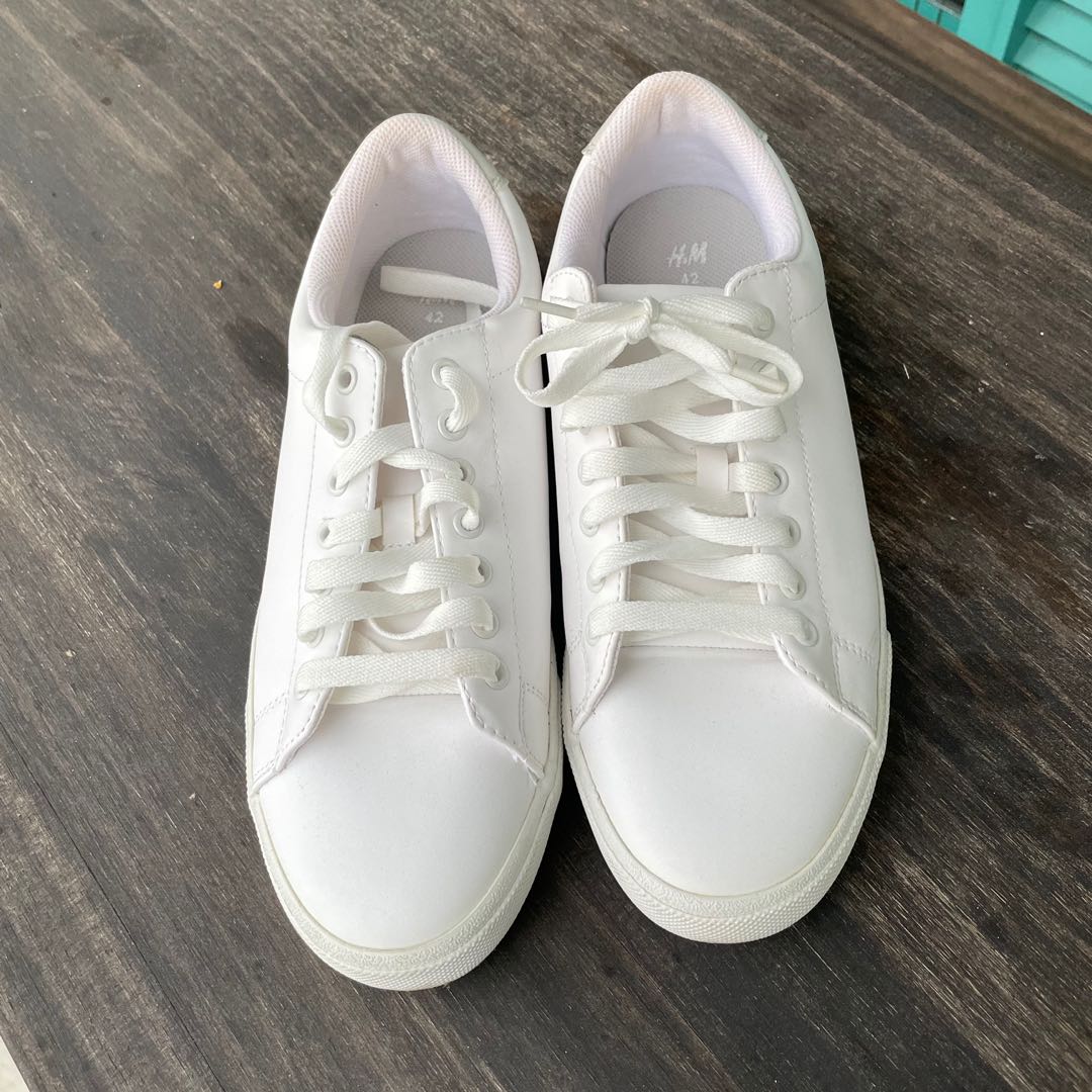 H & new arrivals m white sneakers
