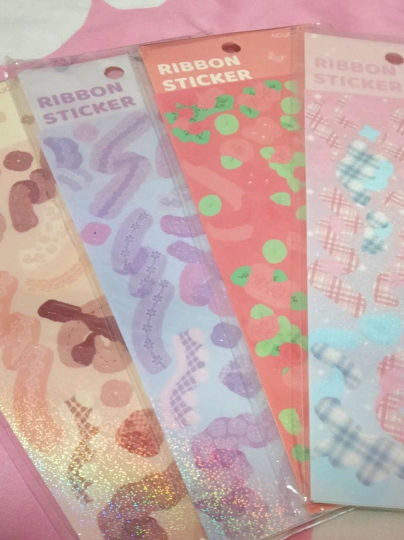 [ins!] kpop toploader stickers deco decorative ribbon shiny glitter