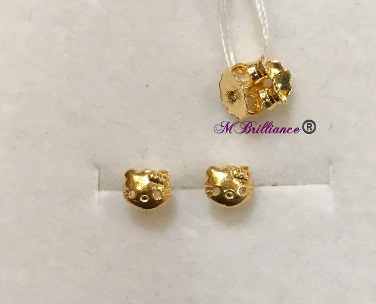 Kitty cat earstuds 916 gold for kids Women s Fashion Jewelry