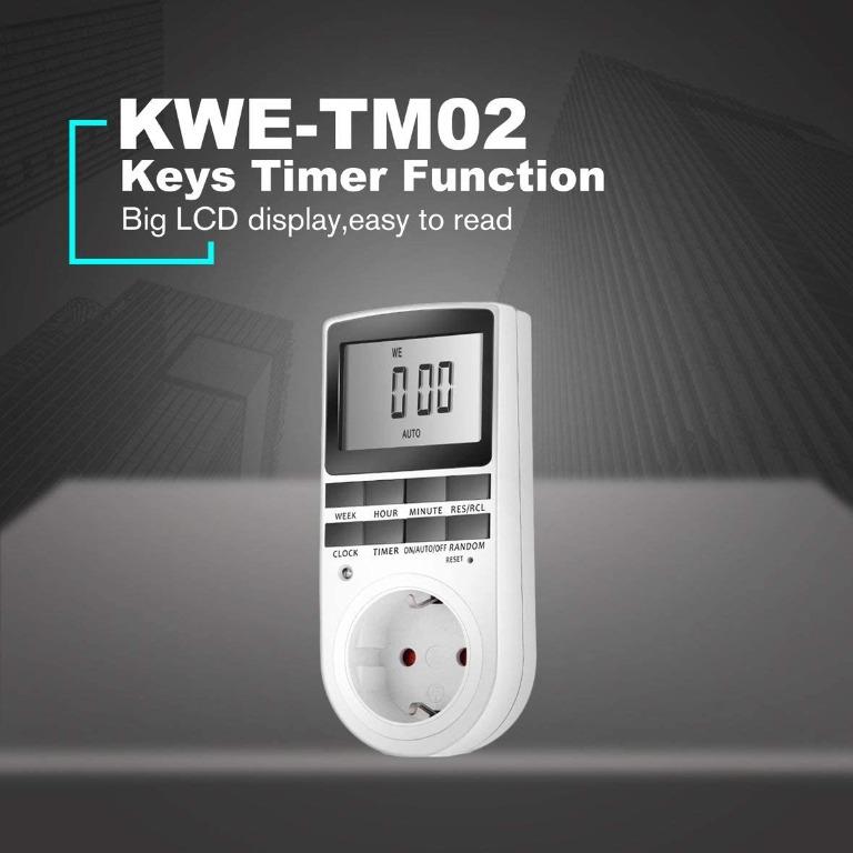 KWETM02 Electronic Digital Timer Plug Kitchen Timer Plug 230 V 50 Hz 7