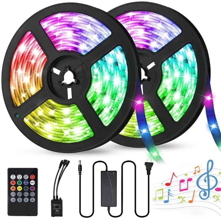 Led Strip Lights 32 8ft 10m 300 Leds Smd5050 Waterproof Tape Lights Color Changing Music Sync Rope Lights With Triple Adhesion Ir Remote Control Flexible Strip Light For Home Decoration 10m Uk Plug Babies