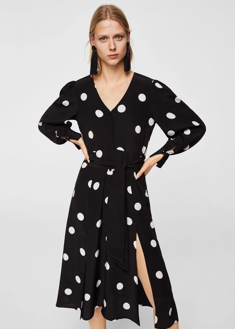 Polka dot mango dress top