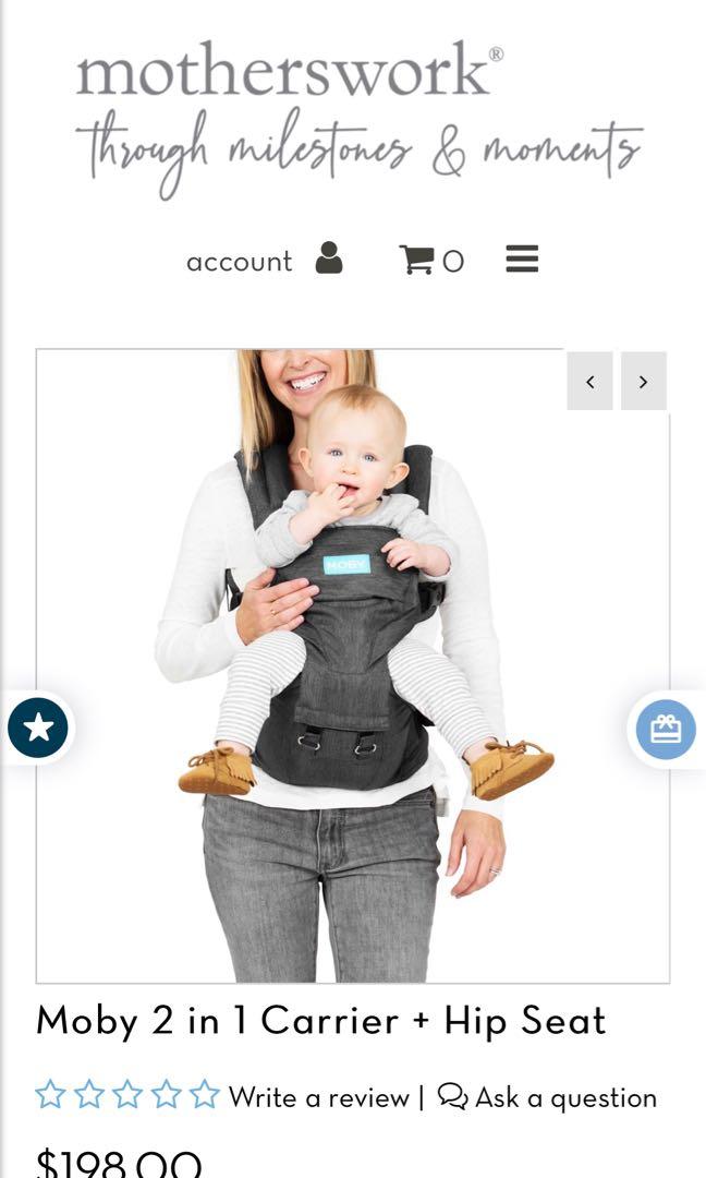 Moby 2 in 1 Carrier + Hip Seat, Babies & Kids, Going Out, Carriers