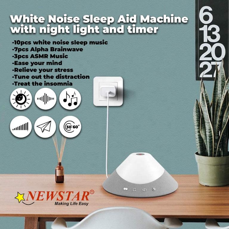 Newstar White Noise Sleep Aid Machine (Category: Soundbars, Speakers & Amplifiers) located in Manila. Submitted by e2s_marketing (Listing ID 1107019831, Image 1). Description: Newstar White Noise Sleep Aid Machine NS-WNM-08 with night light and timer ✅ 10 kinds of white noise sleep music ✅ 7pcs Alpha Brainwave ✅ 3pcs ASMR Music ✅ Ease your mind ✅ Relieve your stress ✅ Tune out the distraction ✅ Treat Insomnia White Noise Music: fans, waves, strea