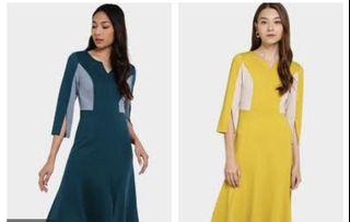 Notch Neck Fishtail Dress by Zalora (Magenta)