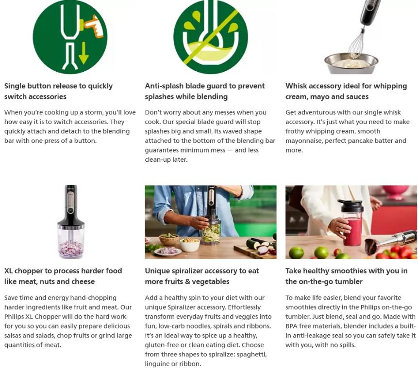 Philips Viva Collection ProMix Hand blender HR2657/91, TV & Home