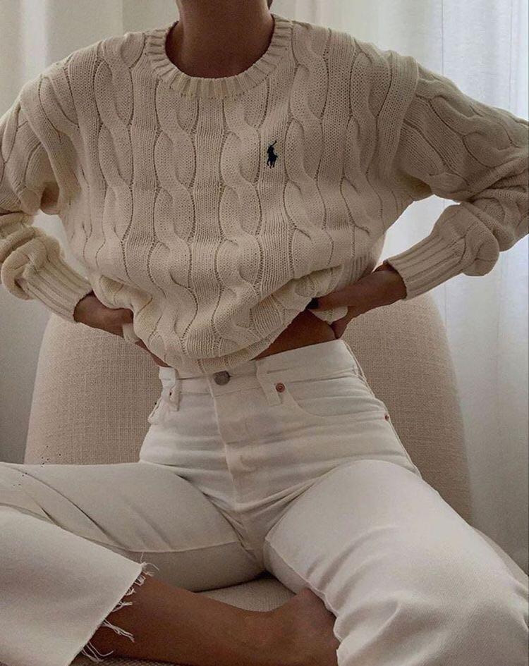 Polo Ralph Lauren Cream Cable Knit Sweater