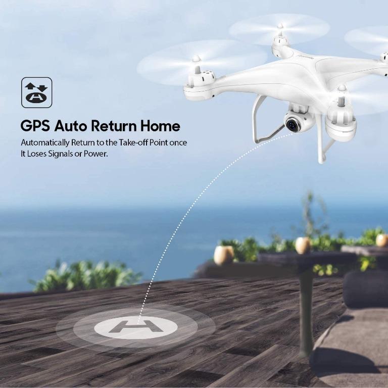 Potensic T25 GPS Drone with HD 2K Camera, FPV RC, Live Video, Dual GPS  \nReturn Home, Quadcopter with Adjustable Wide-Angle Camera- Follow Me,  \nAltitude Hold, Long Control Range, White, Photography, Drones on