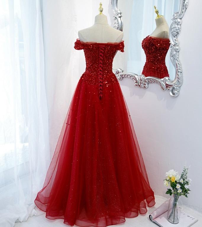 Red sequin ball dress shop