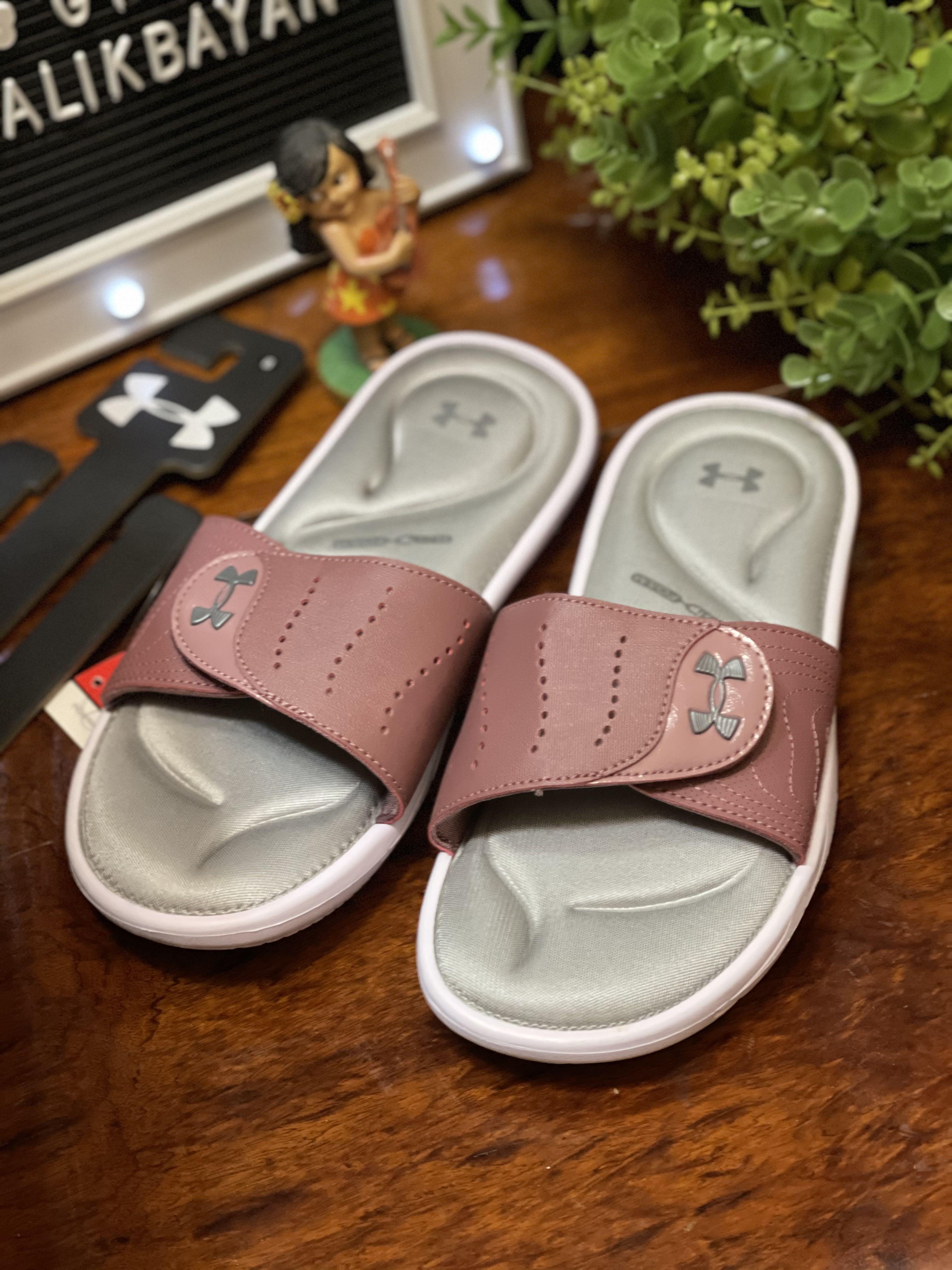Pretty color! UNDER ARMOUR slides (Category: Slippers and slides) located in Marikina City. Submitted by girlbalikbayan (Listing ID 1107179771, Image 3). Description: Super love the memory foam on this stylish slides. Best memory? It’s gotta be MEMORY FOAM😆 The memory foam on the slides not only feels great, but also helps eliminate pressure on your feet! US women’s size 8 .