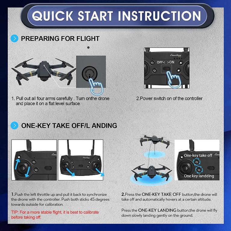 Quadcopter Drone With Camera Live Video EACHINE E58 WiFi FPV Quadcopter nwith 120 FOV 720P HD Camera Foldable Drone RTF 25 mins flight time