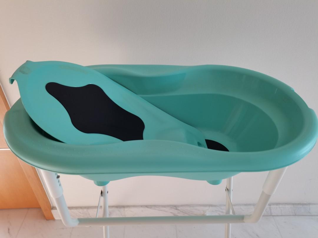Rotho baby bath tub+seat+foldable stand, Babies & Kids, Bathing
