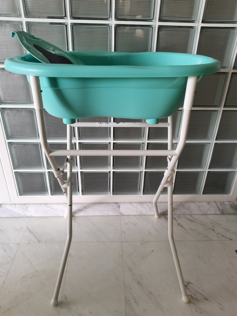 Rotho baby bath tub+seat+foldable stand, Babies & Kids, Bathing